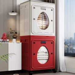 Alternative view of Foldable and Stackable Plastic Clothes Storage Cabinet